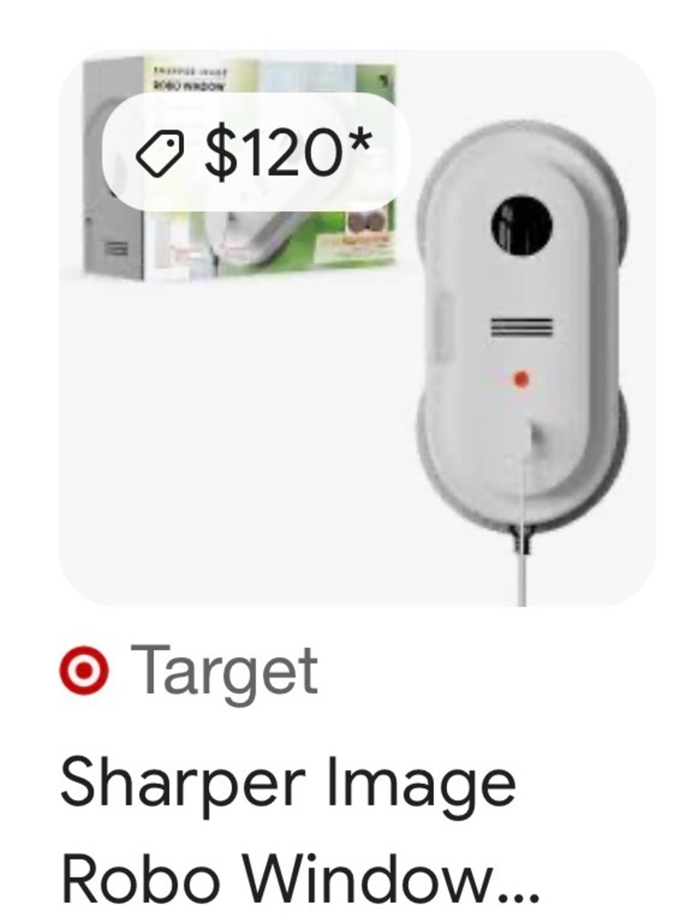 Sharper Image White Robo Window Cleaner with Gray Pads